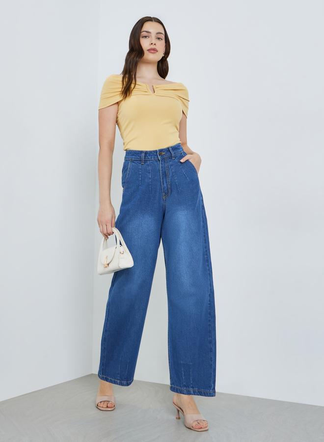 Styli Women Barrel Fit Jeans with Dart Detail - Image 4